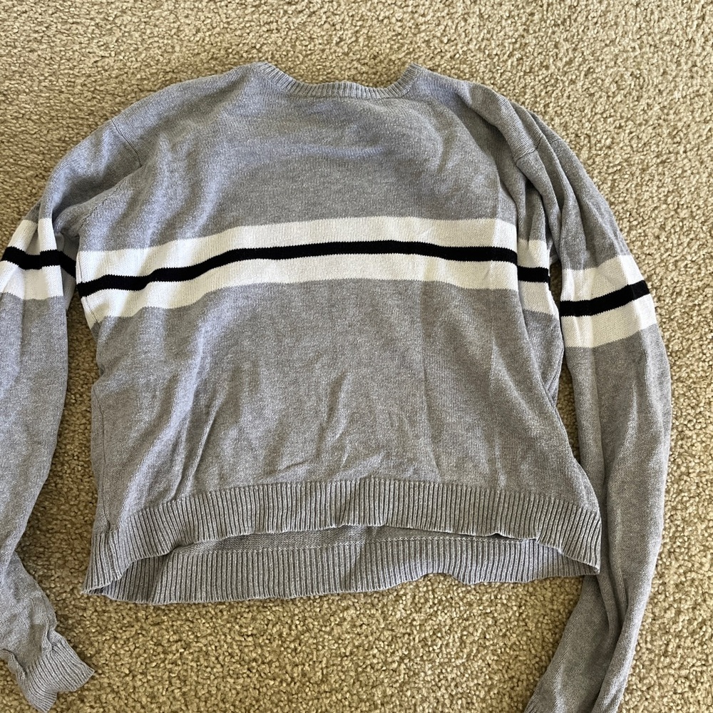 Gray Striped Women's Sweater